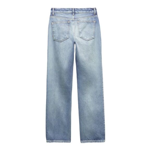 ZARA | Light blue | ZW MID-RISE CROPPED STRAIGHT LEG JEANS - Picture 3 of 12